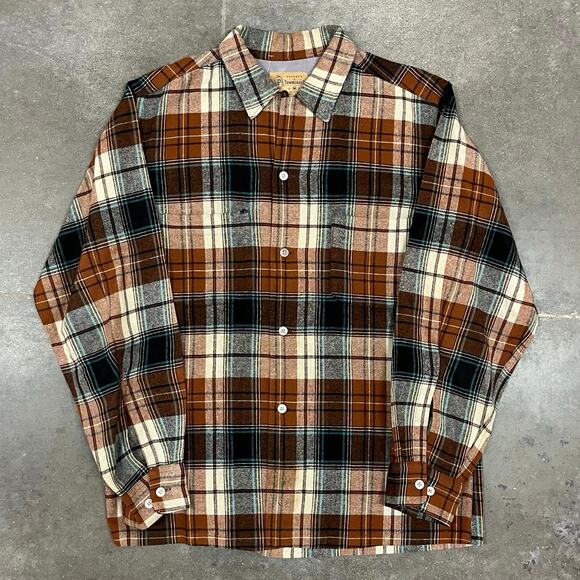 Vintage 50's Penney's Towncraft Loop Collar Flannel Medium - Picture 1 of 8